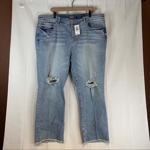TORRID Women’s Size 20 Denim Jeans High Rise Button Fly Destructed Stretch NEW - Picture 4 of 15